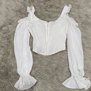New never worn white Akira Bustier off the shoulder top
